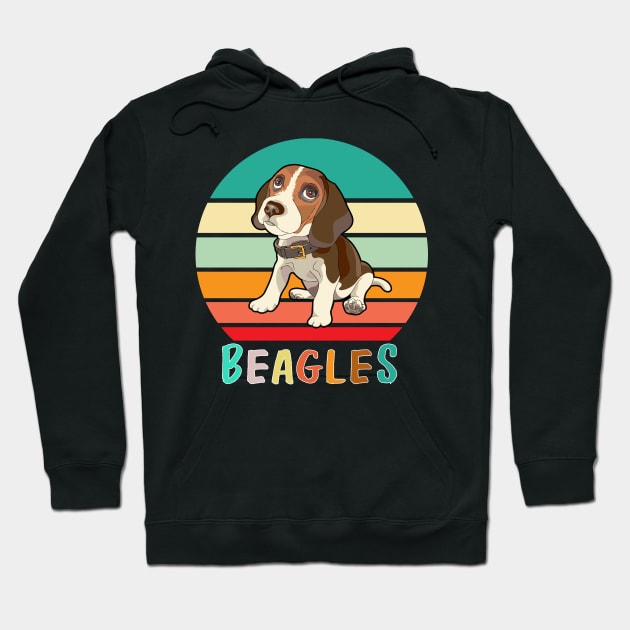 Vintage Retro Beagles Hoodie by adrinalanmaji